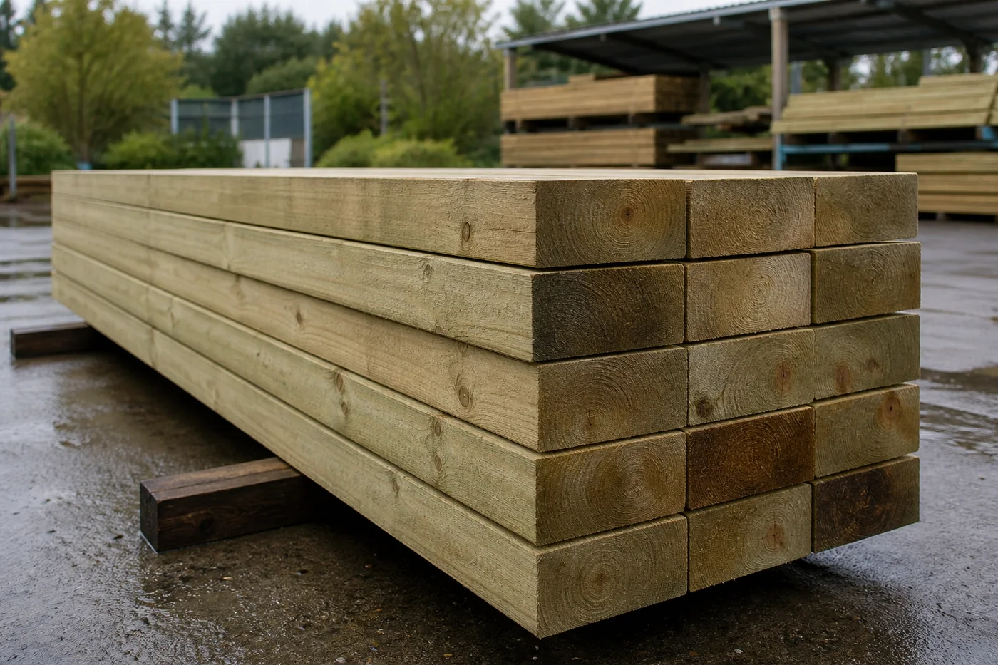 H4 Retaining Timber photographed in a timber merchant yard
